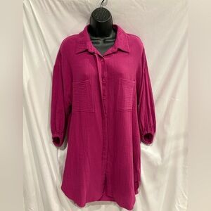 YFB Fushia button up dress